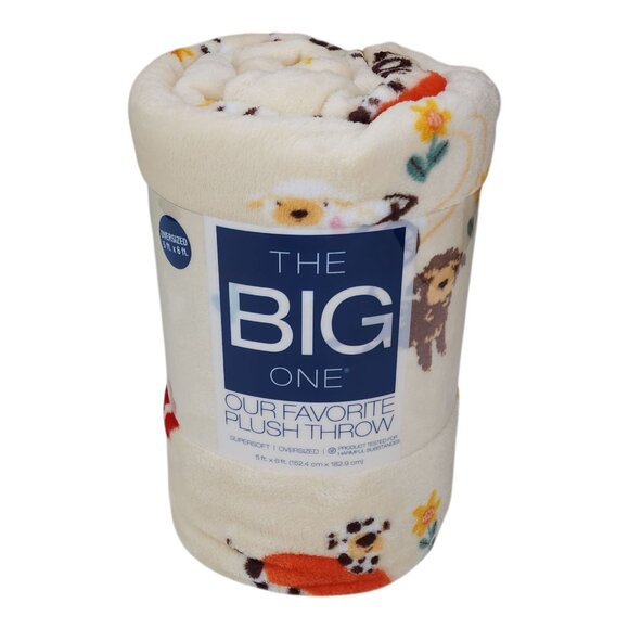 The Big One Oversized Plush Throw Blanket 5 Ft x 6 Ft Polyester Love Fur All - Picture 13 of 13